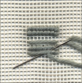 Gobelin Stickprobe auf Zweigart Twist