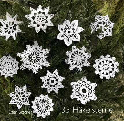 Buch mit Modelle für 33 Häkelsterne