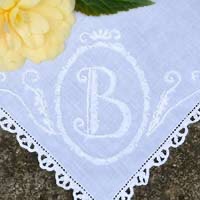 Stickerei Beispiel Schattenstich Monogramm