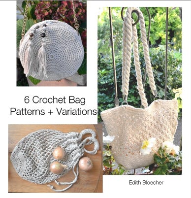 book with 6 crochet bag pattern sand variations