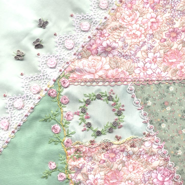 Crazy Quilt Stickerei