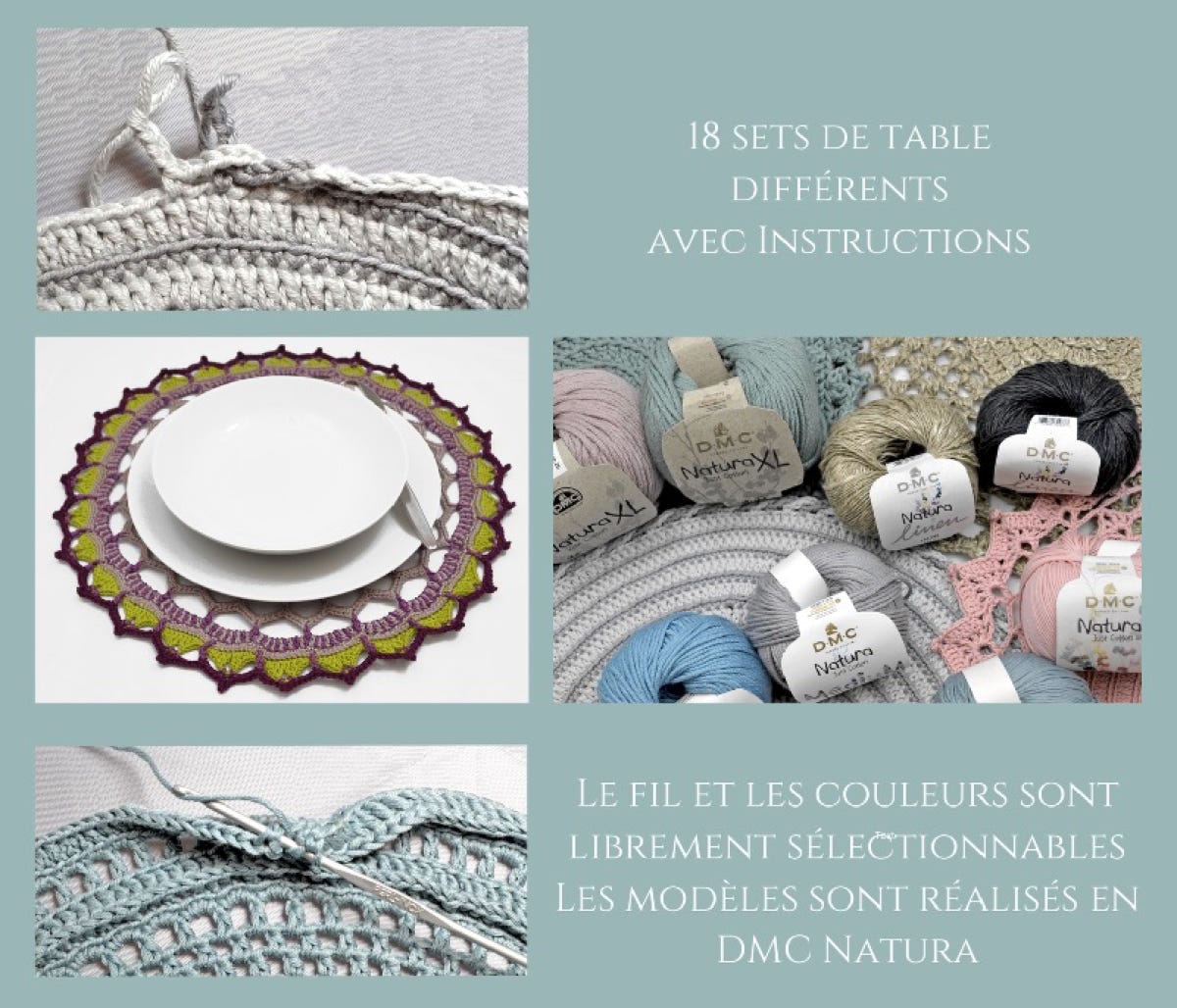 livre set de table rond au crochet