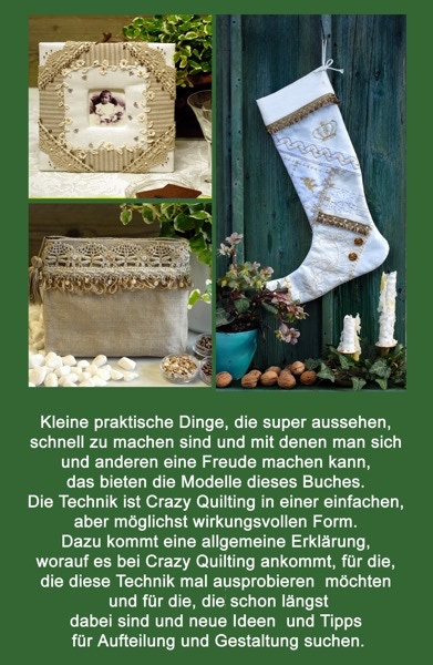 Buch Crazy Quilt mit Leinen Rückseite