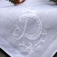 Stickerei Beispiel Schattenstich Monogramm