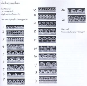 Buch Taschentuch Häkelspitzen Teil 1 - Inhalt