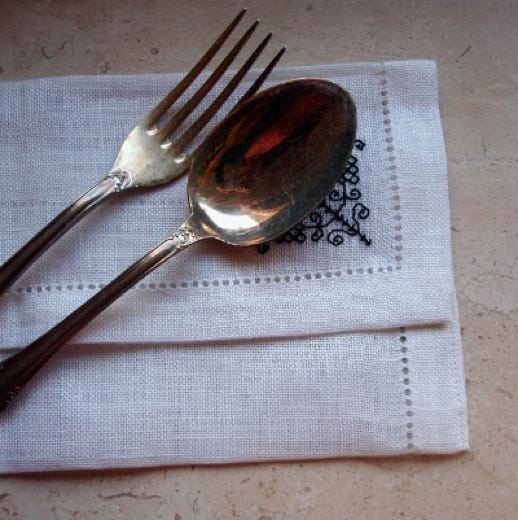 Serviettentasche mit Hohlsaum