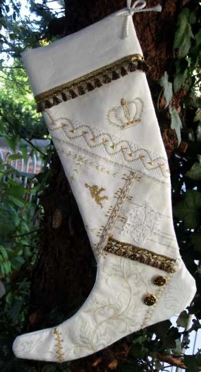 Weihnachtsstiefel Crazy Quilt