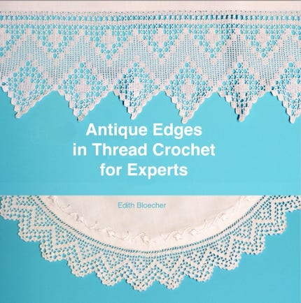book with wide antique edges in thread crochet