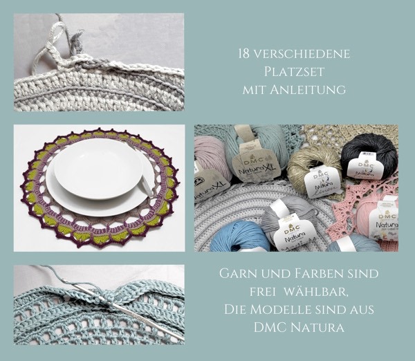 Buch Rüclkseite Runde Platzsets häkeln